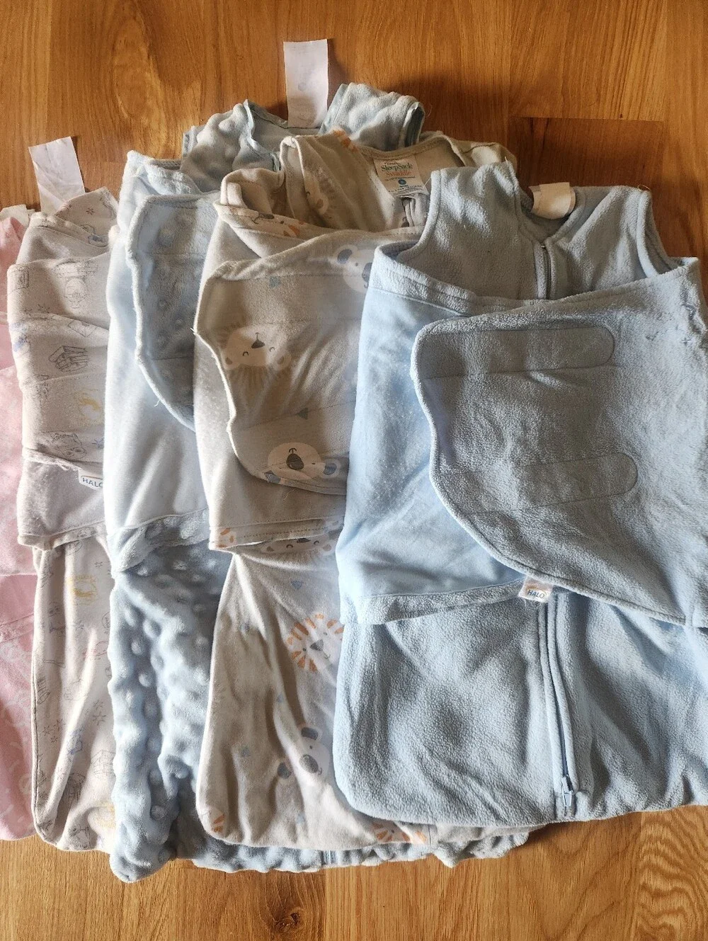 Assorted Kids Pajama Halo Sleep Sacks - Pink, Blue, White Lot Of 9